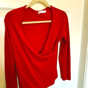 Zara Wrap Red Shirt